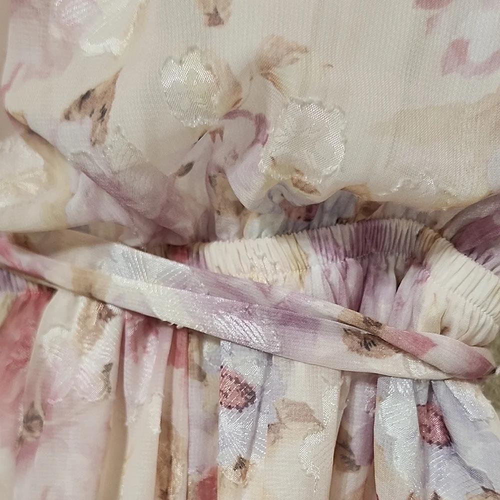 Lena Floral Romper with Tie Front and Ruffle Details - Picture 12 of 16